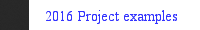 2016 Project examples