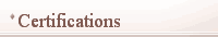 Certifications