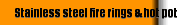 Stainless steel fire rings & hot pot ring built-in table