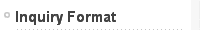 Inquiry Format